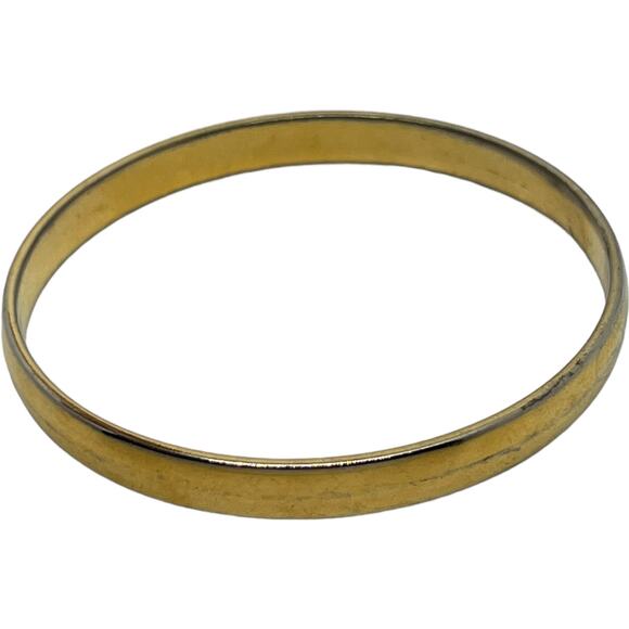 Vintage Monet Gold Tone Bangle Bracelet Classic Simple Round Minimalist 80s - Picture 4 of 7